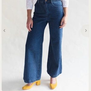 CARLEEN NELLIE WIDE LEG JEANS | SZ 4 Dark Blue